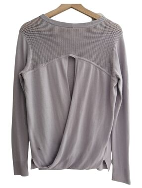 Lululemon Back to Balance Long Sleeve Sweater Open Back Lavender Purple Medium